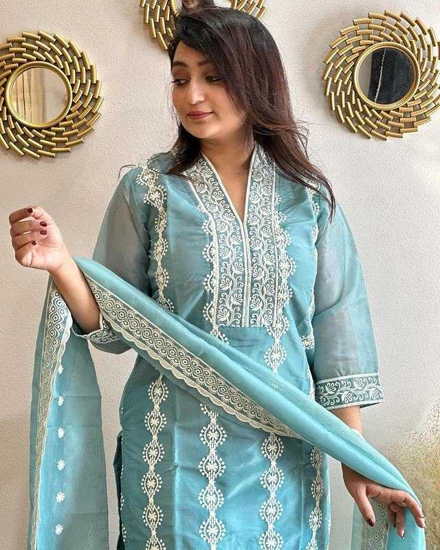 Vichitra Silk Embroidery Party wear suits